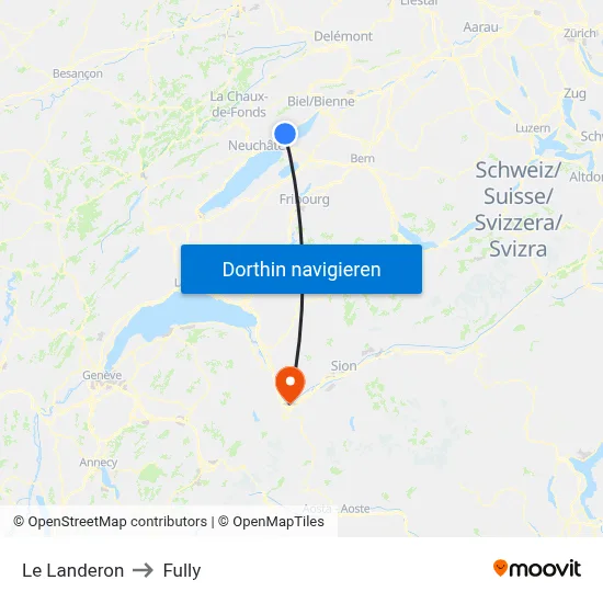 Le Landeron to Fully map