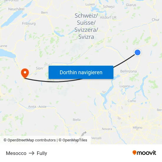 Mesocco to Fully map