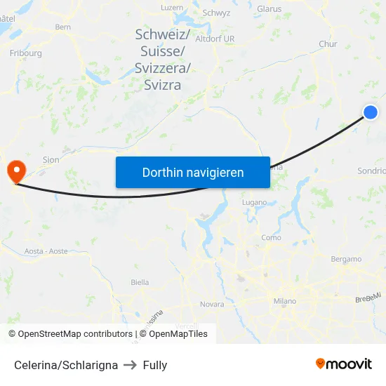 Celerina/Schlarigna to Fully map