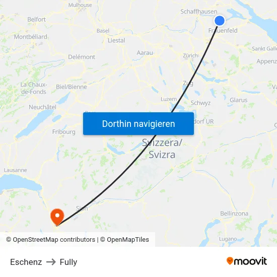 Eschenz to Fully map