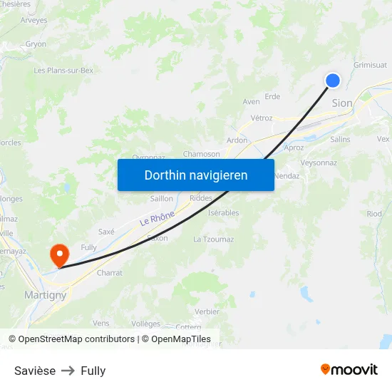Savièse to Fully map