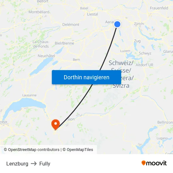 Lenzburg to Fully map