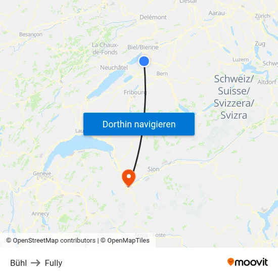 Bühl to Fully map