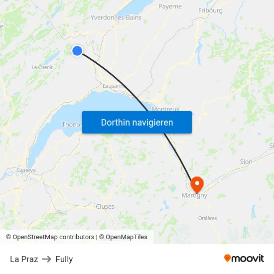 La Praz to Fully map