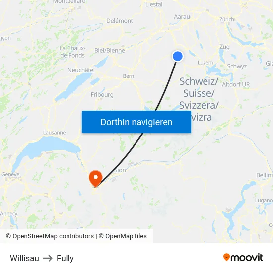 Willisau to Fully map