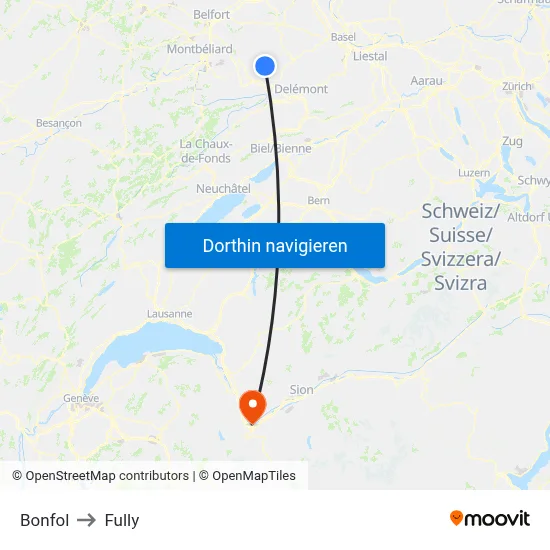 Bonfol to Fully map