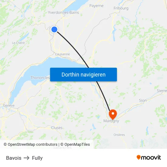 Bavois to Fully map