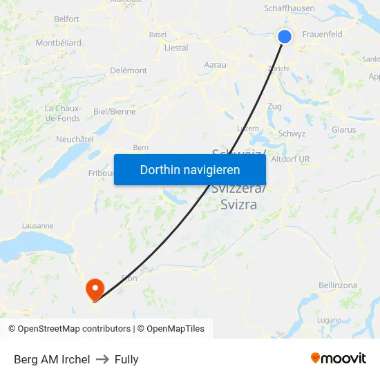 Berg AM Irchel to Fully map