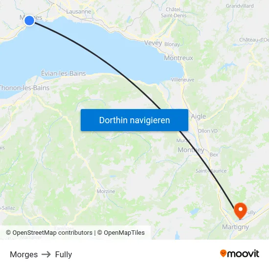 Morges to Fully map