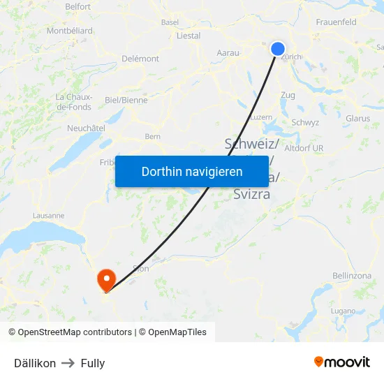 Dällikon to Fully map