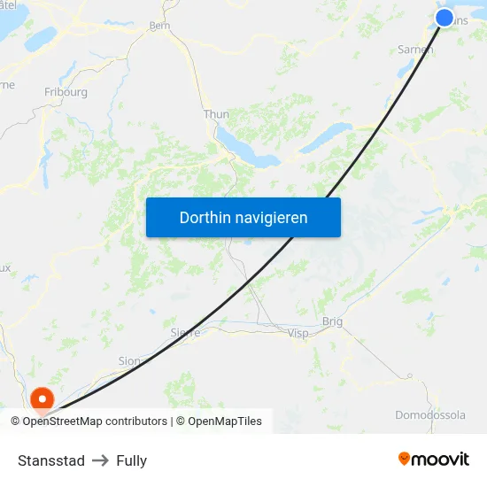 Stansstad to Fully map