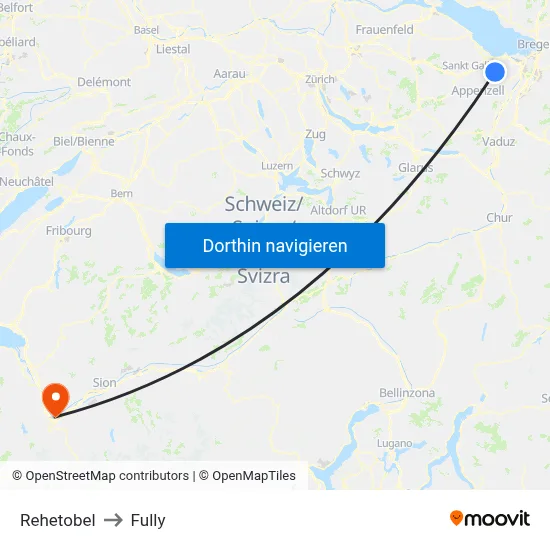 Rehetobel to Fully map
