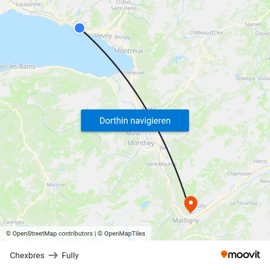 Chexbres to Fully map