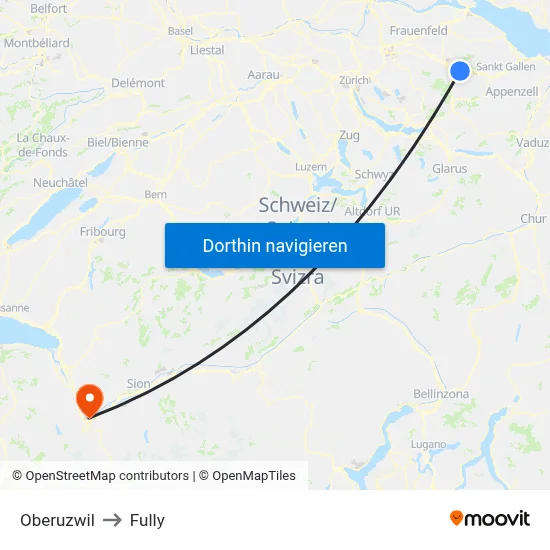Oberuzwil to Fully map