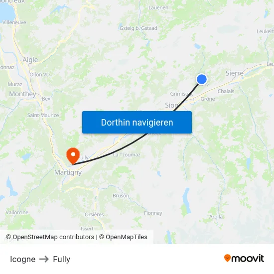 Icogne to Fully map