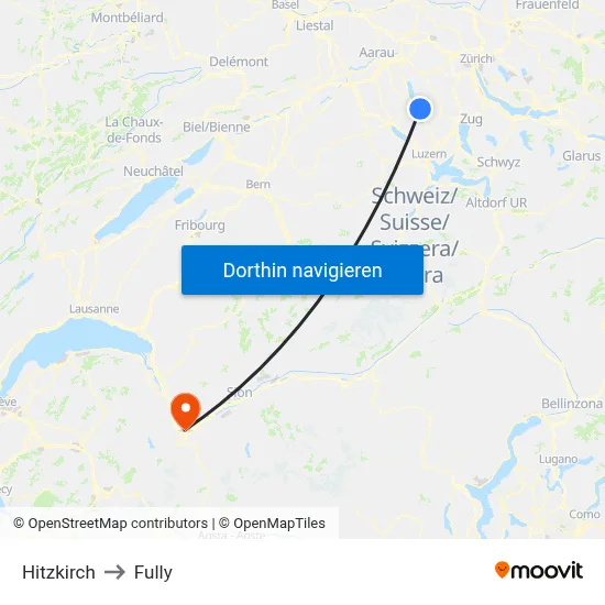 Hitzkirch to Fully map