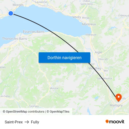 Saint-Prex to Fully map