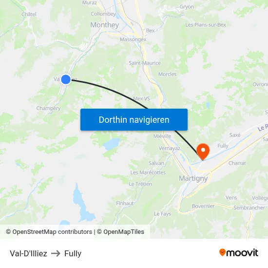 Val-D'Illiez to Fully map