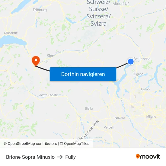 Brione Sopra Minusio to Fully map