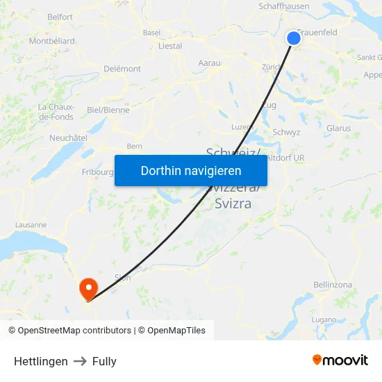 Hettlingen to Fully map