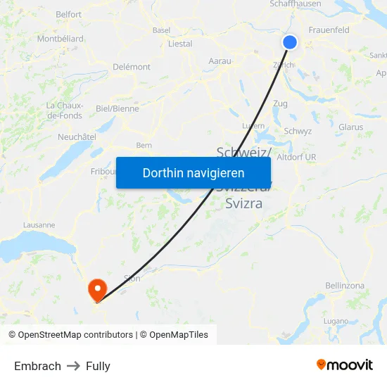 Embrach to Fully map