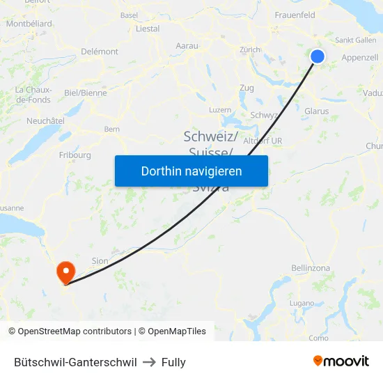 Bütschwil-Ganterschwil to Fully map