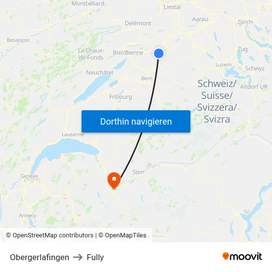Obergerlafingen to Fully map