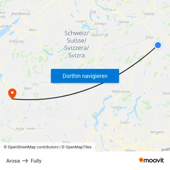 Arosa to Fully map