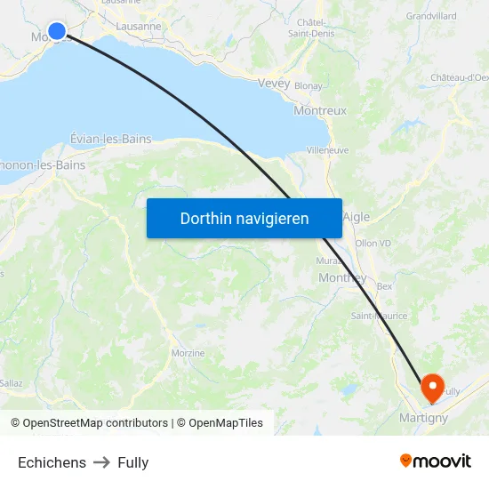 Echichens to Fully map