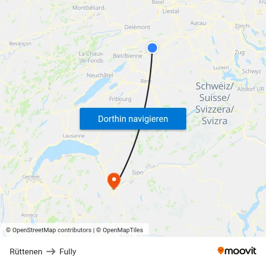 Rüttenen to Fully map