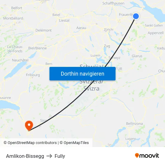 Amlikon-Bissegg to Fully map