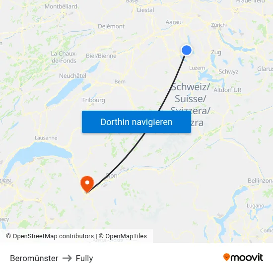 Beromünster to Fully map