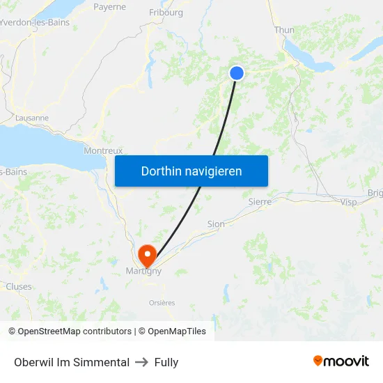 Oberwil Im Simmental to Fully map