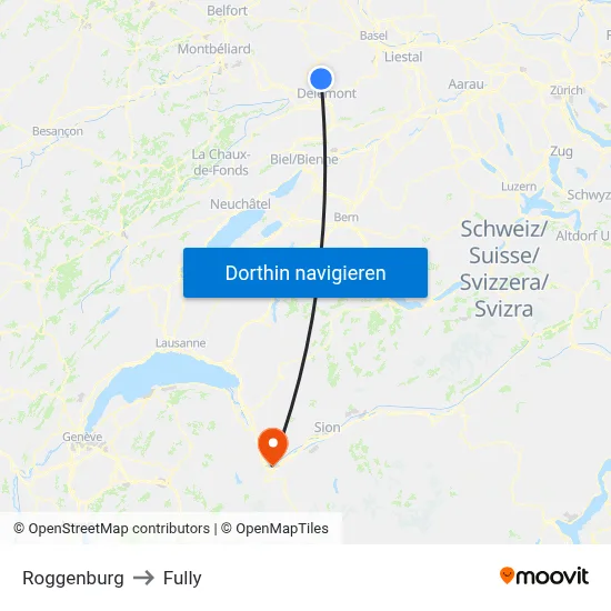 Roggenburg to Fully map