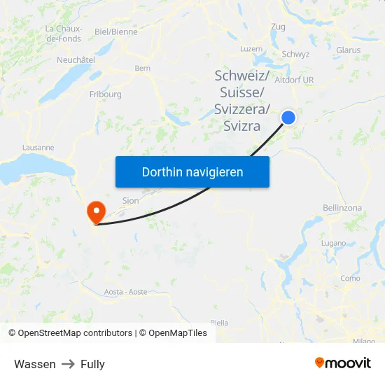 Wassen to Fully map