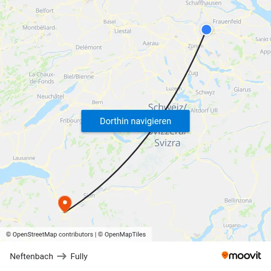 Neftenbach to Fully map