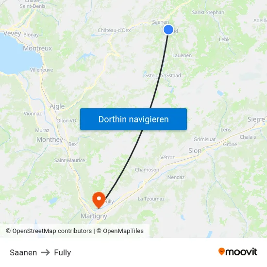 Saanen to Fully map
