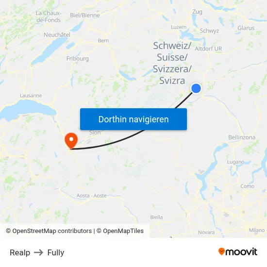 Realp to Fully map