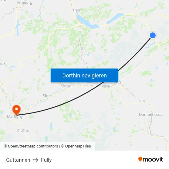 Guttannen to Fully map