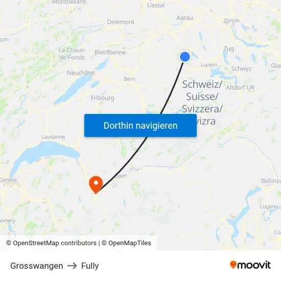 Grosswangen to Fully map