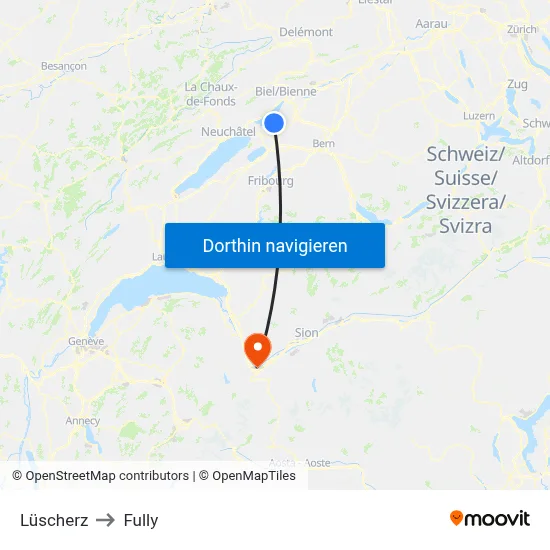 Lüscherz to Fully map