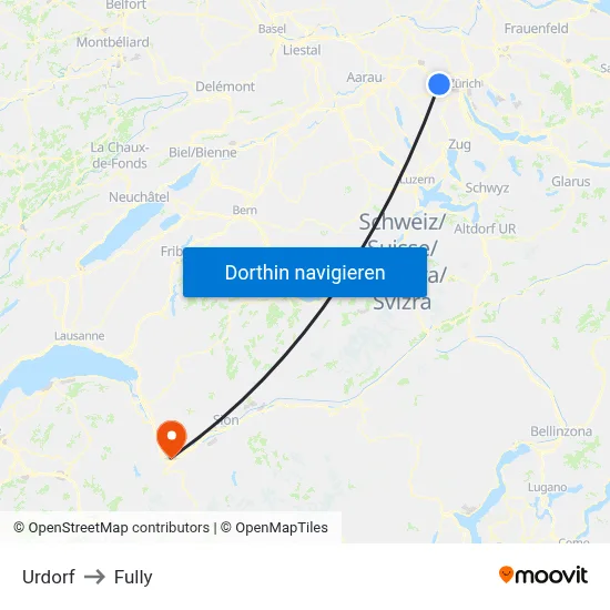 Urdorf to Fully map