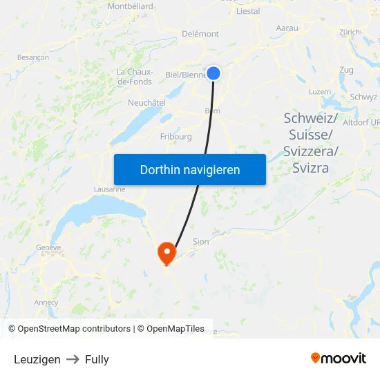 Leuzigen to Fully map