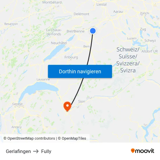 Gerlafingen to Fully map