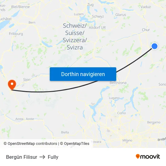 Bergün Filisur to Fully map