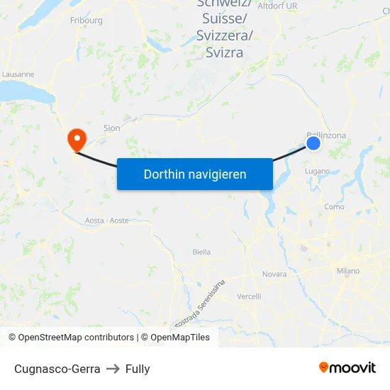 Cugnasco-Gerra to Fully map