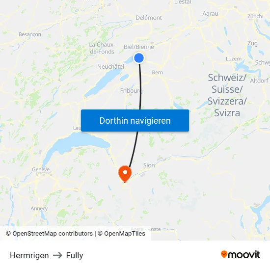 Hermrigen to Fully map