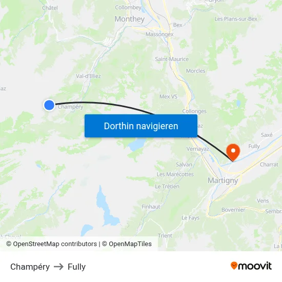 Champéry to Fully map