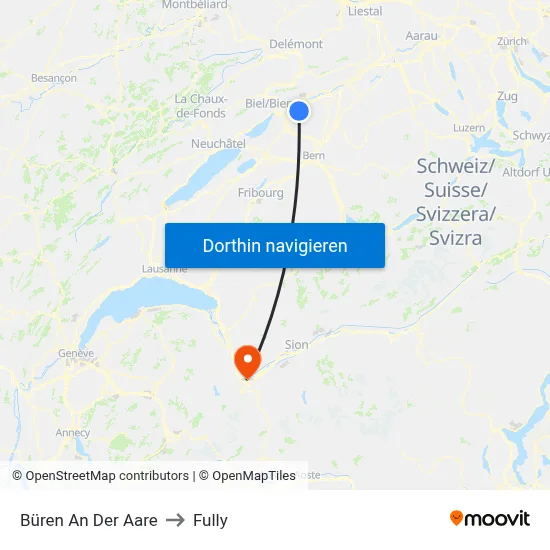 Büren An Der Aare to Fully map