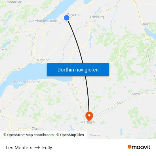 Les Montets to Fully map